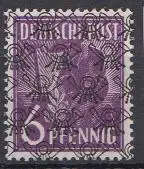 D, Bizone, Mi.Nr. 37II Arbeiter mit Netzaufdruck (6 Pf)