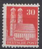 D, Bizone, Mi.Nr. 88wg Bauten weit gezähnt, München Frauenkirche rot (30 Pf)