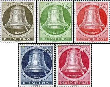 Berlin Mi.Nr. 82-86 Glocke Klöppel rechts (5 Werte)
