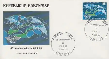 Gabun Mi.Nr. 921 Int. Organisation für Zivilluftfahrt, Ikarus (125)