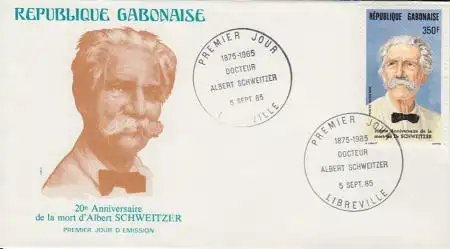 Gabun Mi.Nr. 941 A.Schweitzer, Theologe, Musiker, Arzt, Friedensnobelpreis (350)