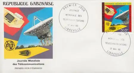 Gabun Mi.Nr. 954 Weltfernmeldetag, UIT, Antenne (300)