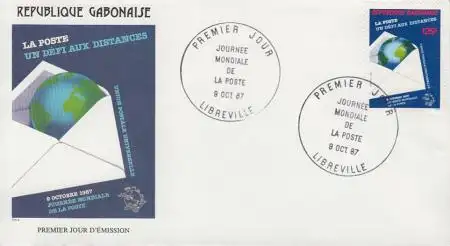 Gabun Mi.Nr. 995 Weltposttag, Brief, Erdkugel (125)