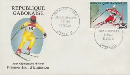 Gabun Mi.Nr. 1000 Olympia 1988 Calgary, Alpiner Skilauf (125)
