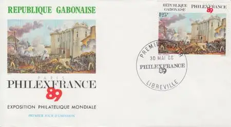 Gabun Mi.Nr. 1017 PHILEX-FRANCE '89, Erstürmung der Bastille (125)