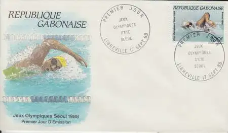 Gabun Mi.Nr. 1022 Olympia 88 Seoul, Schwimmen (100)
