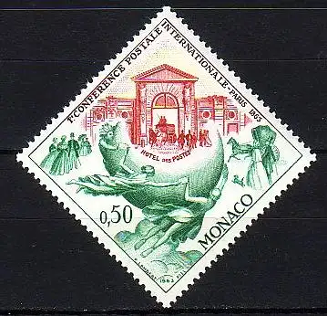 Monaco Mi.Nr. 730 100. Jahrestag Int. Postkonferenz Paris (0,50)