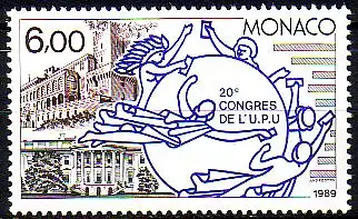 Monaco Mi.Nr. 1939 UPU, Fürstenpalast Monaco, Weißes Haus Washington (6,00)