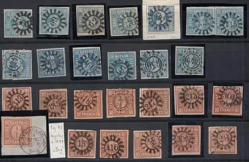 Sammlung Bayern aus Mi.Nr. 2 bis 32, meist gestempelt, gute Qualität