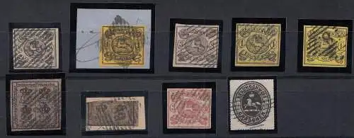 kleine Sammlung Braunschweig, aus Mi.Nr. 5 bis 17 gestempelt