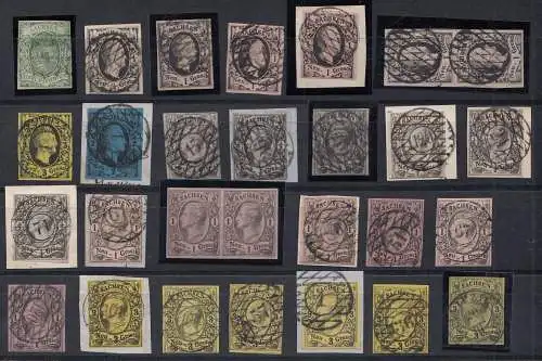 Sammlung Sachsen, aus Mi.Nr. 2 bis 19, saubere Partie mit Einheiten