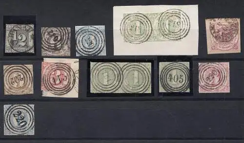 Sammlung Thurn und Taxis, aus Mi.Nr. 3 bis 53 gestempelt