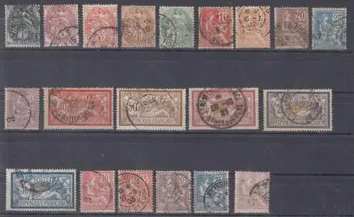 Frankreich, Mi.-Nr. 86-90, 91-95, 96-100, 102-106 Stempel + Zähnung siehe Bilder