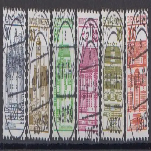 D,Bund Mi.Nr. 913,14,1028,38,1140,43AII Burgen u.Schl.gez.Letterset 6 W. mit Nr.