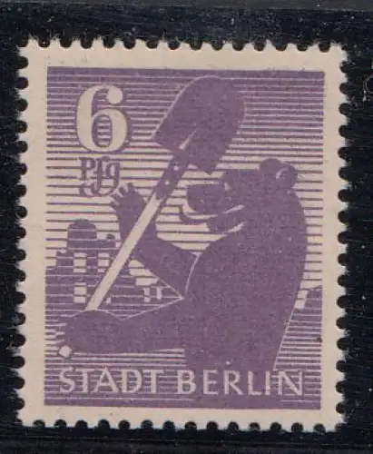 D, SBZ, Mi.Nr.2 Aawbzt Freimarken Berliner Bär und Eiche, postfrisch, geprüft