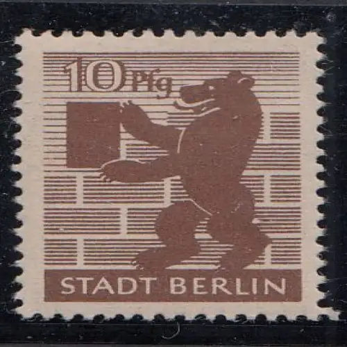 D, SBZ, Mi.Nr.4 Aawbz Freimarken Berliner Bär und Eiche, postfrisch