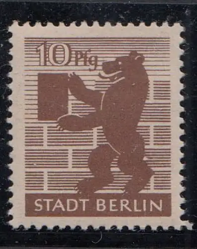 D, SBZ, Mi.Nr.4 Aawbz Freimarken Berliner Bär und Eiche, postfrisch