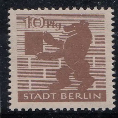 D, SBZ, Mi.Nr.4 Abwbz Freimarken Berliner Bär und Eiche, postfrisch, geprüft