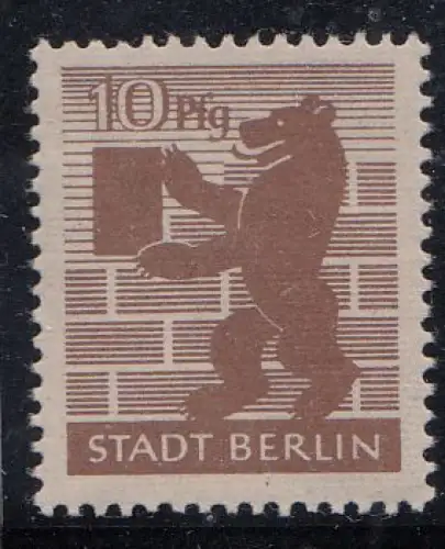 D, SBZ, Mi.Nr.4 Abwbz Freimarken Berliner Bär und Eiche, postfrisch, geprüft