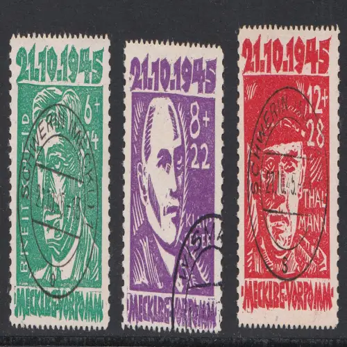 D, SBZ, Mi.Nr.20 bis 22 gestempelt
