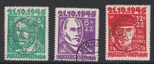 D, SBZ, Mi.Nr.20 bis 22 gestempelt