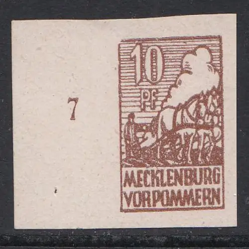 D, SBZ, Mi.Nr.35xa, Plattenfehler I, postfrisch, geprüft