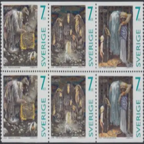 Schweden Mi.Nr. Zdr.2001-03Do/Du Europa 97, Sagen und Legenden (Sechserblock)