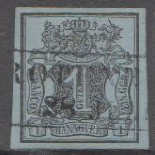 Hannover, Mi.Nr. 1 Gemusterter Wertschild unter Wappen (1 Ggr.)