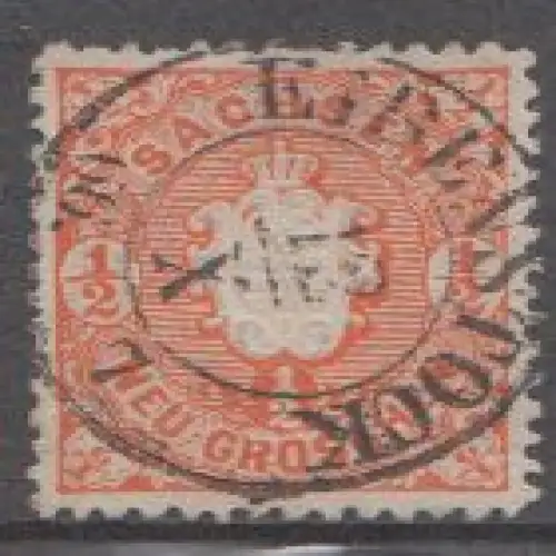 Sachsen, Mi.Nr. 15, Staatswappen, Stempel "Eibenstock"