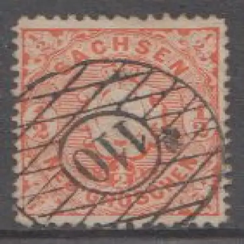 Sachsen, Mi.Nr. 15, Staatswappen, Stempel "110"