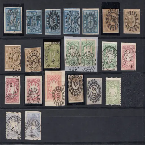 Sammlung Bayern aus Mi.Nr. 2 bis 32, meist gestempelt, gute Qualität
