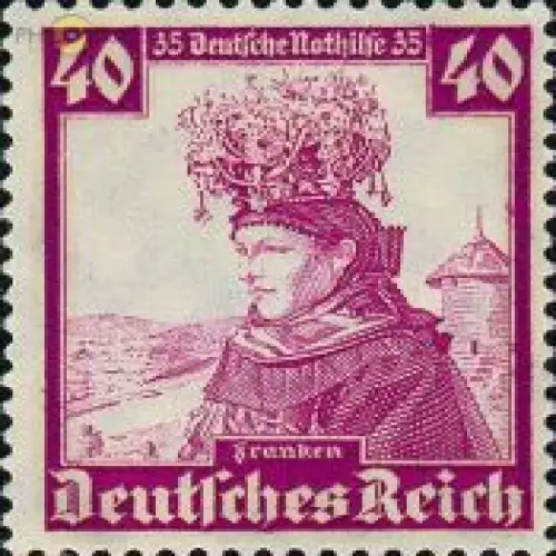 D,Dt.Reich Mi.Nr. 597 Nothilfe, Volkstrachten Oberfranken (40+35)