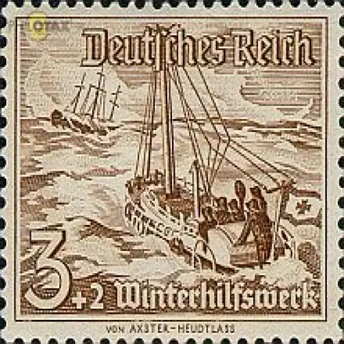 D,Dt.Reich Mi.Nr. 651 Winterhilfswerk Rettungsboot Bremen (3+2)