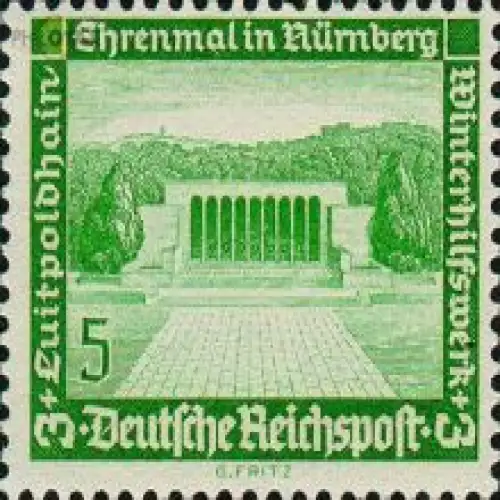 D,Dt.Reich Mi.Nr. 636 Winterhilfswerk, Ehrenmal Nürnberg (5+3)