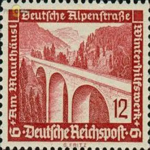 D,Dt.Reich Mi.Nr. 639 Winterhilfswerk, Alpenstraße, Brücke (12+6)