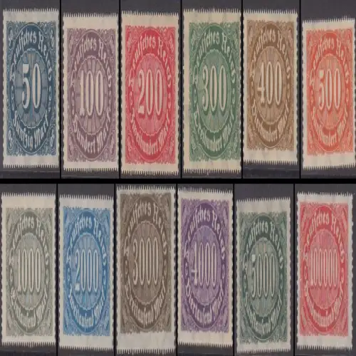 Deutsches Reich Mi.Nr. 246-257 Ziffern im Queroval, Wz. 2 (12 Werte)
