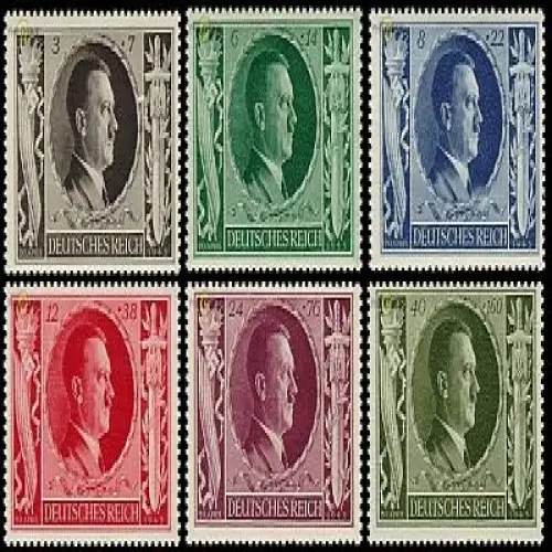 D,Dt.Reich Mi.Nr. 844-849 Hitlers Geburtstag (6 Werte)