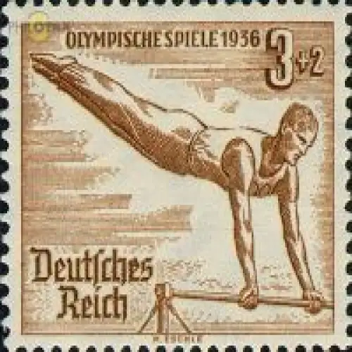 D,Dt.Reich Mi.Nr. 609 Olympia 1936 Turner am Reck (3+2)