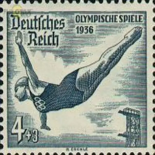 D,Dt.Reich Mi.Nr. 610 Olympia 1936  Turmspringerin (4+3)