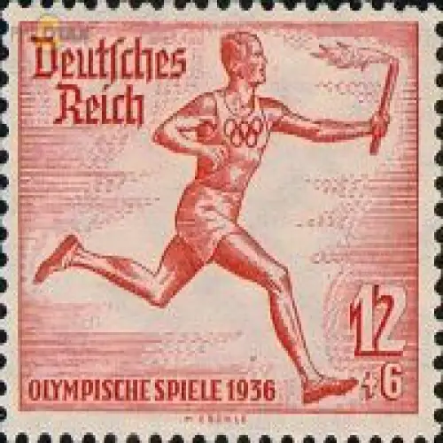 D,Dt.Reich Mi.Nr. 613 Olympia 1936 Läufer aus Fackerlauf (12+6)