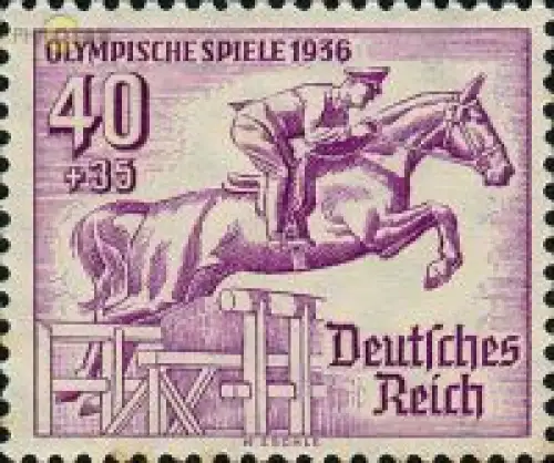 D,Dt.Reich Mi.Nr. 616 Olympia 1936 Springreiter (40+35)