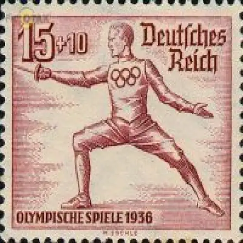 D,Dt.Reich Mi.Nr. 614 Olympia 1936 Fechter (15+10)