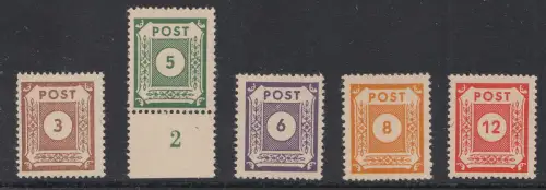 D, SBZ, Mi.Nr.56 - 60, postfrisch