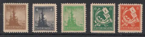 D, SBZ, Mi.Nr.92 - 99 Y, postfrisch, Spargummi