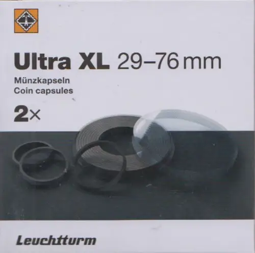 Leuchtturm Münzkapseln Ultra XL, 2er Pack (Ø 29-76)