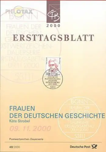 D,Bund Mi.Nr. 49/00 Freim. Frauen, Käte Strobel (Marke MiNr.2150)