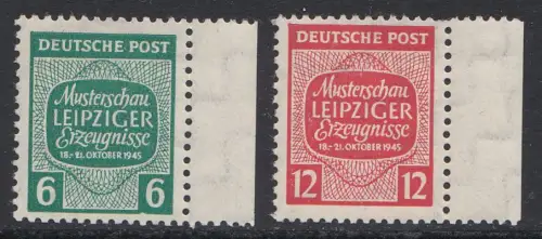 D, SBZ, MiNr. 124 - 125x, postfrisch, Randstücke