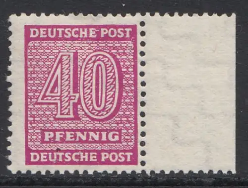 D, SBZ, MiNr. 136Ywa, postfrisch, Randstück