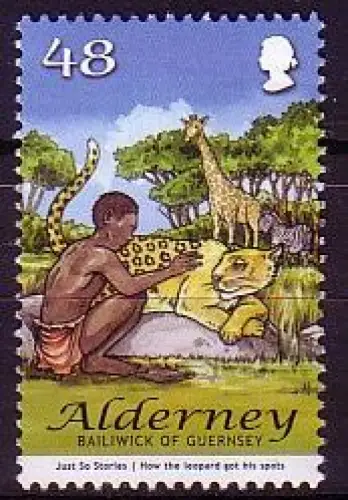 Alderney Mi.Nr. 317 R. Kipling, Illustration aus Dschungelbüchern (48)