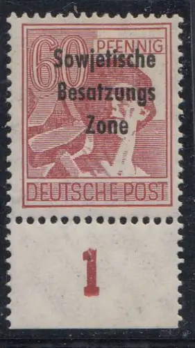 D, SBZ, MiNr. 195a, postfrisch, Unterrand